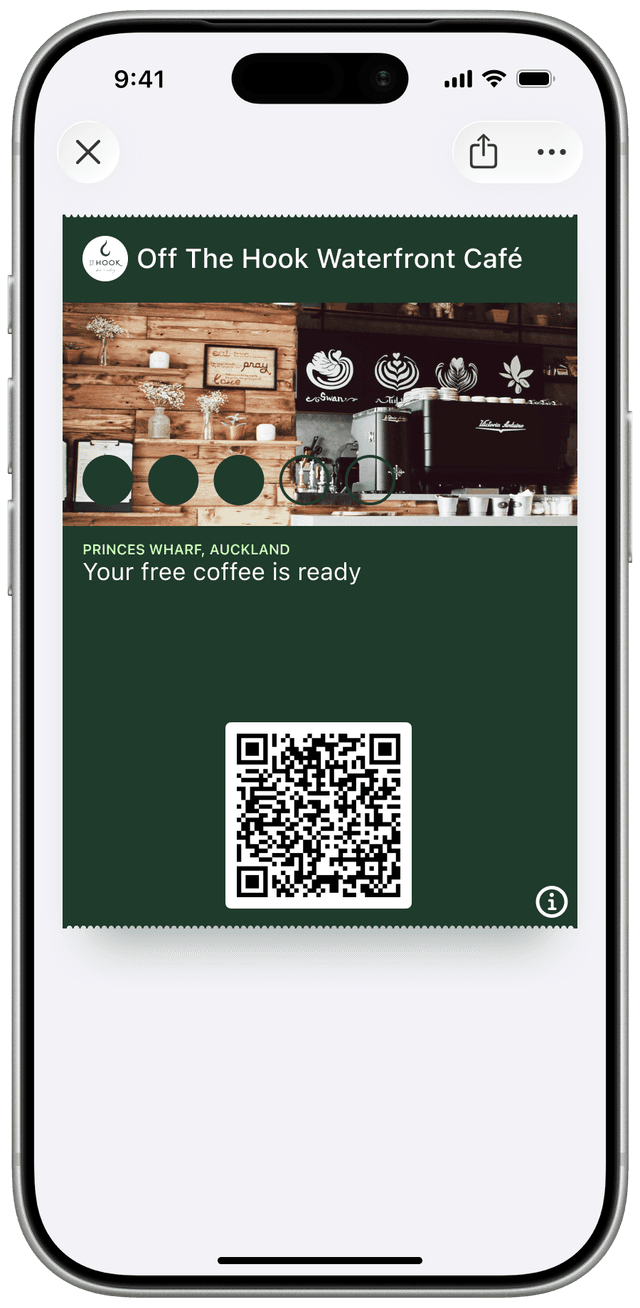 Kawhe Wallet Pass on iPhone