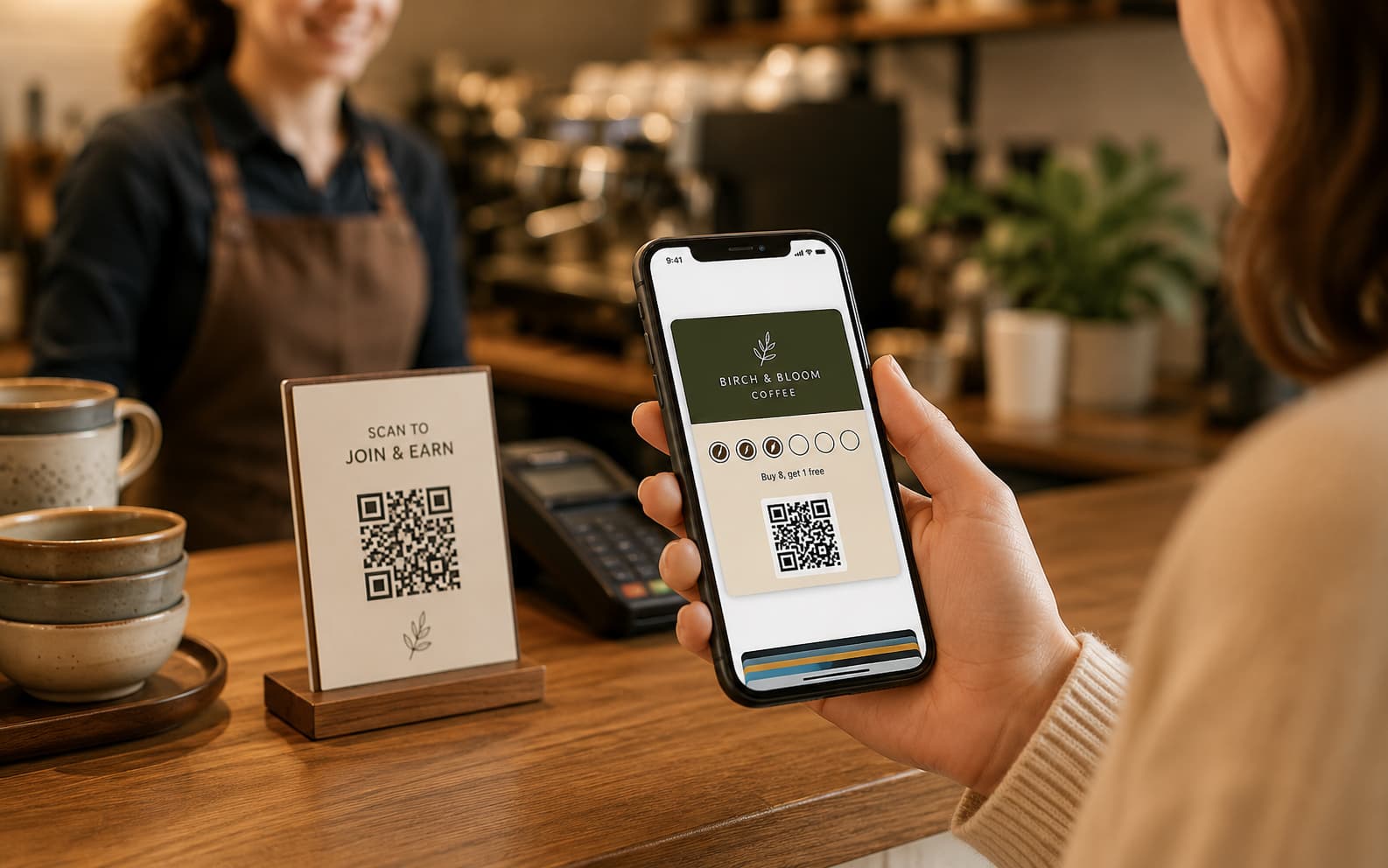 Kawhe customer join and wallet-style card preview