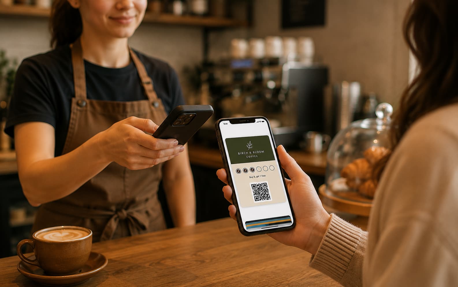 Kawhe merchant app on a phone